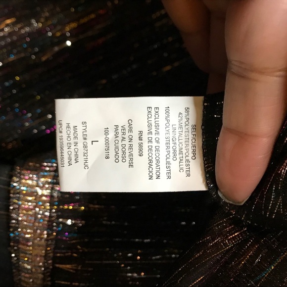 GB Metallic cocktail Dress size L - Picture 8 of 10